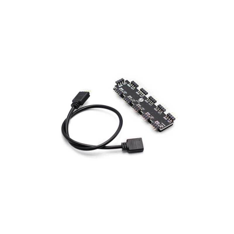 宝璋 主板RGB集线器 1分10分线器 华硕 微星 技嘉AURA神光同步RGB风扇扩展机箱灯条集线器 12V 4针+30cm延长线