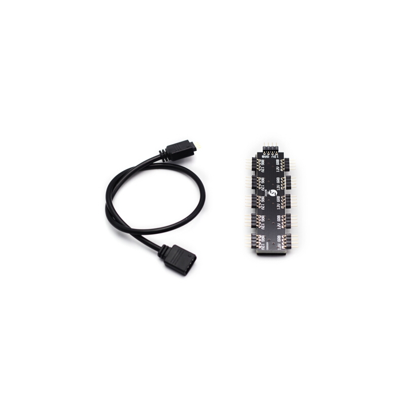 宝璋 主板RGB集线器 1分10分线器 华硕 微星 技嘉AURA神光同步RGB风扇扩展机箱灯条集线器 12V 4针+30cm延长线